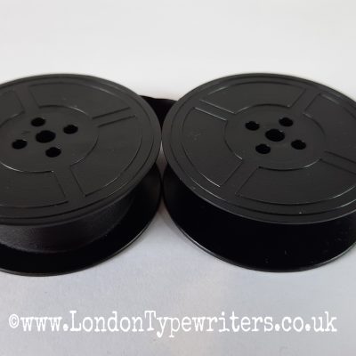 Two of 1006/1009/1066FN Typewriter Ribbons - Black/Black - For Underwood 3 Bank, Underwood 4 Bank, Silver Reed, Brother DeLuxe 220, Hermes, Beaucourt Script